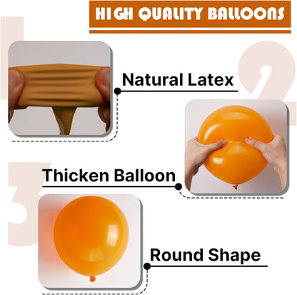 PartyWoo Burnt Orange Balloons - 100 Pcs Latex Balloon Arch Kit | 18", 12", 10", 5" Sizes for Fall Celebrations