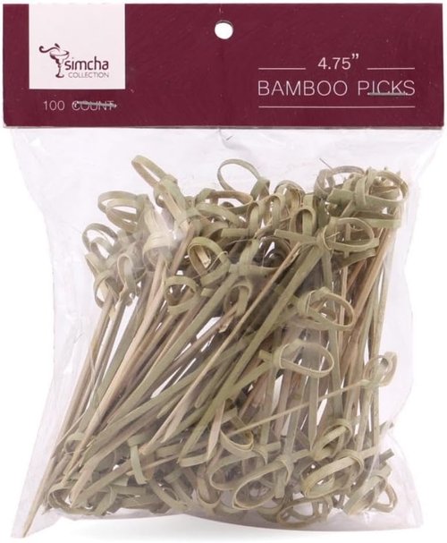 Bamboo Wooden Cocktail Picks - 4.7 Inch Skewers for Appetizers, Drinks & Party Décor | 100 Count