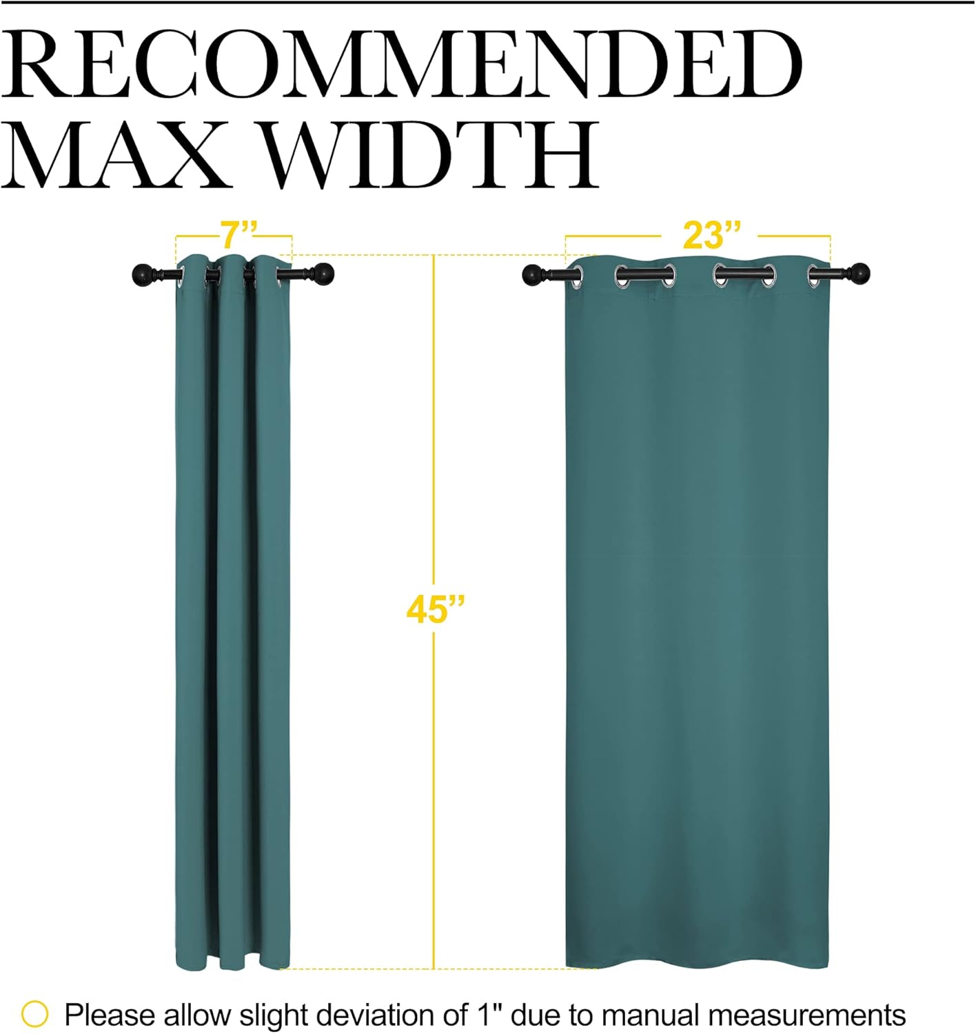 NICETOWN Blackout Curtain Panels - Thermal Insulated Draperies in Sea Teal | 29 x 45 Inches, One Pair