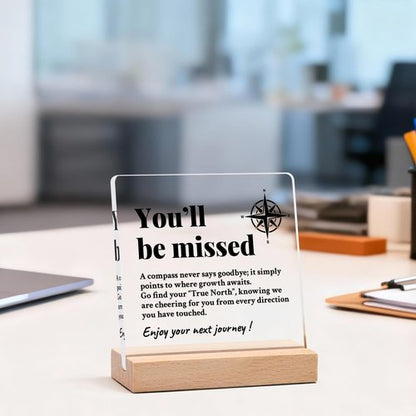 Going Away Gifts for Coworkers Leaving, Thoughtful Compass Sign, Goodbye Farewell Gift for Boss, Staff, Women & Men