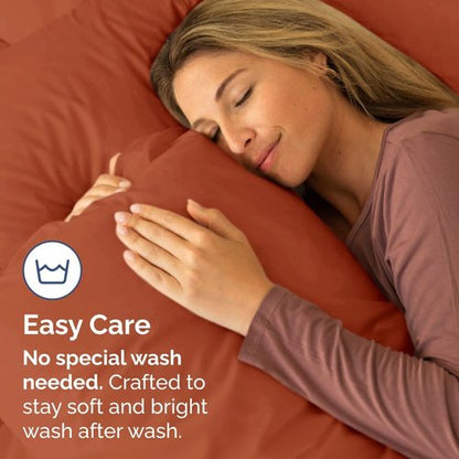 King Standard Pillow Cases - Soft Hotel Quality Covers for Comfy Bedding | 4-Piece Set in Terracotta