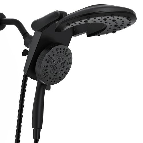 Rain Shower Head with Handheld: Foldable High Pressure Shower Heads with Handheld Spray Combo, 9 Spray Settings/Modes Hand Held Showerhead Dual Rainfall Shower Head Built-in Magnetic Docking and Jets