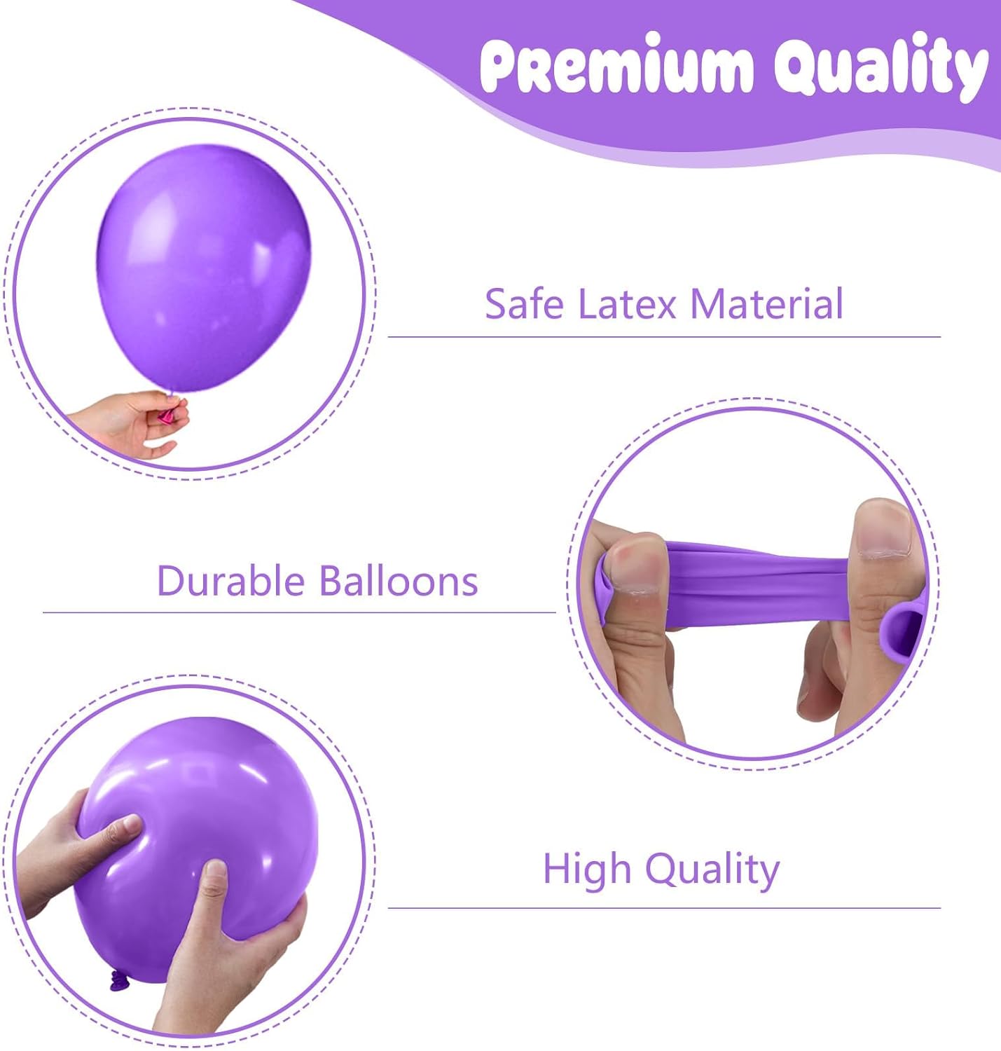 **Skiennix 12-Inch Pearl Metallic Light Purple Balloons - 50PCS Confetti Set for Birthday & Wedding Decor**
