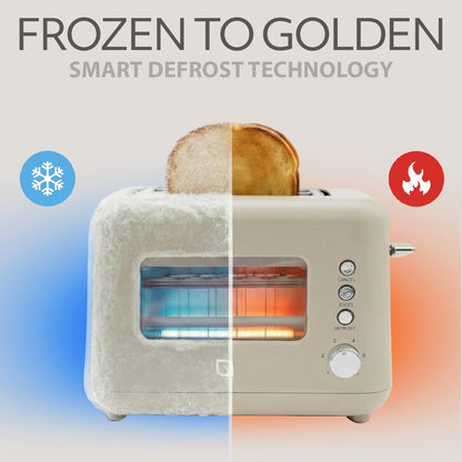 WILLOW Eco Series 2-Slice Retro Toaster - Clear-View Window, 6 Shade Settings, Extra Wide Slots