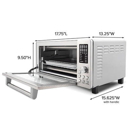 Nuwave Bravo Air Fryer Toaster Oven - 10-in-1 Convection Cooking, 21-Qt Capacity, Stainless Steel