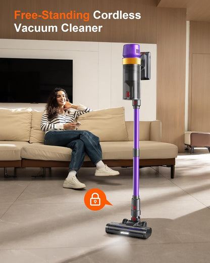 Skiennix Cordless Vacuum Cleaner - Powerful 620W, 75-Min Runtime, LED Display, 1.8L Dust Cup | Ideal for Hardwood Floors & Pet Hair