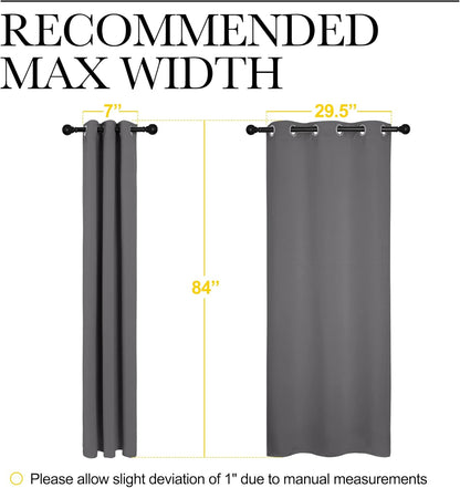 NICETOWN Blackout Curtains - Thermal Insulated Drapery Panels | Solid Ring Top, Gray, 34 x 84 Inches (Set of 2)