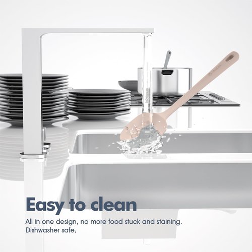 ChefAide Silicone Spatula Set - 5 Pieces, Ergonomic Heat-Resistant Design, Food Grade Rubber, 600°F