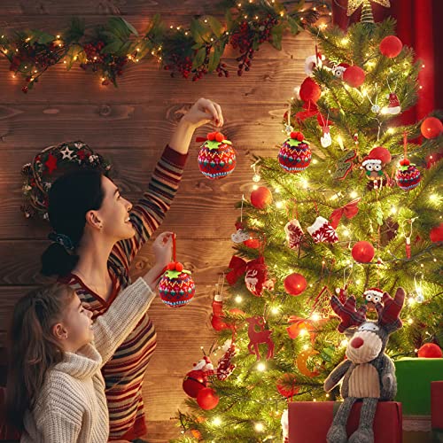 12-Inch Knitted Christmas Tree Balls Set - Style 6 Holiday Decor