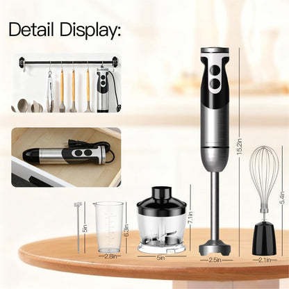 MegaWise Pro Hand Blender - Versatile 5-in-1 Kitchen Tool | Sleek Black Design, 2025 Model