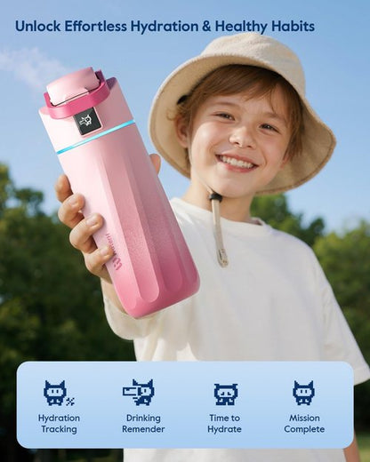 BOOST Smart Water Bottle - 16oz Kids Water Bottle with Reminder & Tracker | BPA-Free Stainless Steel