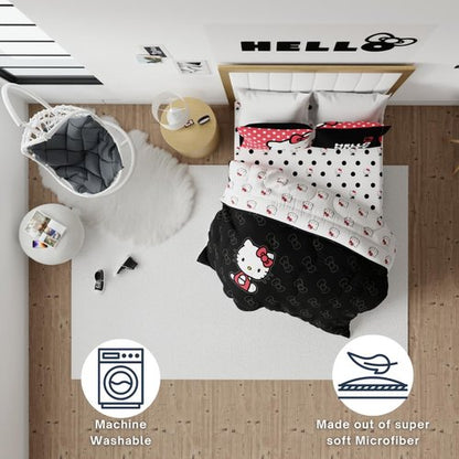 Franco Collectibles Hello Kitty Bedding Super Soft Cozy Microfiber Reversible Comforter, Full, (Officially Licensed Product)