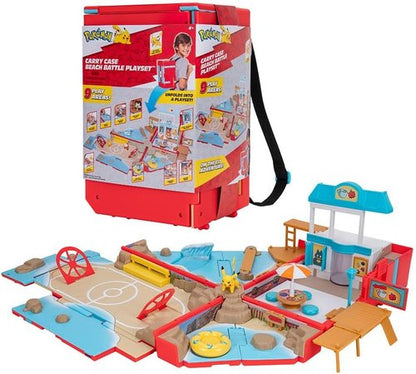 Jazwares Pokémon Carry Case - Portable Beach Battle Playset with Action Features & Pikachu Figure