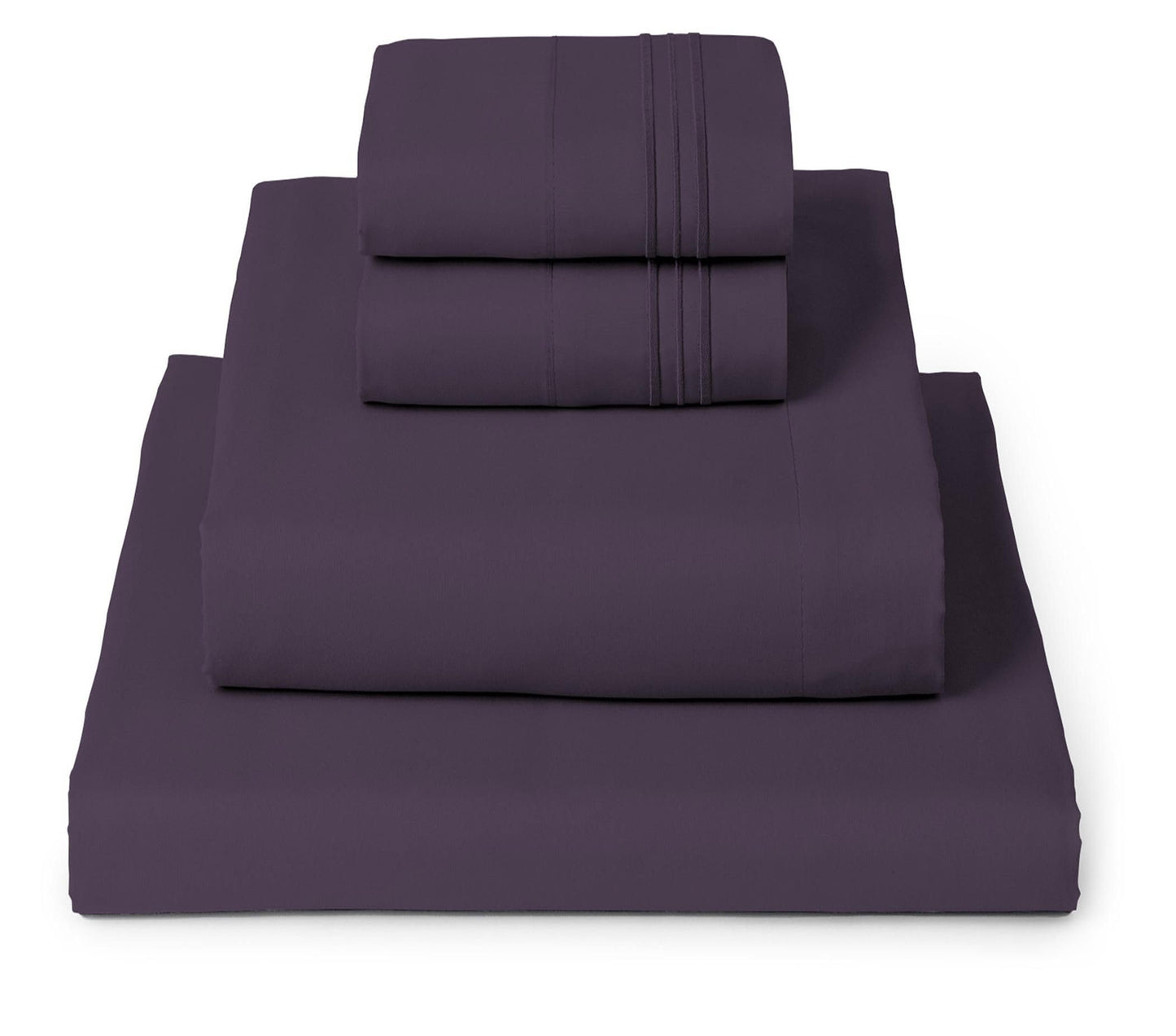 Mellanni Full Sheets Set - 4 PC Iconic Collection Bedding - Hotel Luxury, Extra Soft, Cooling Bed Sheets - Wrinkle, Fade, Stain Resistant (Full, Purple)