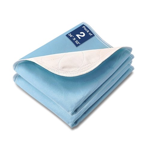 SOLOSHINE Bed Pads Washable Waterproof, 52" x 34" (2 Pack) Incontinence Bed Pads, Waterproof Mattress Protector & Washable Pee Pads, Perfect for Kids, Adults, The Elderly and Pets