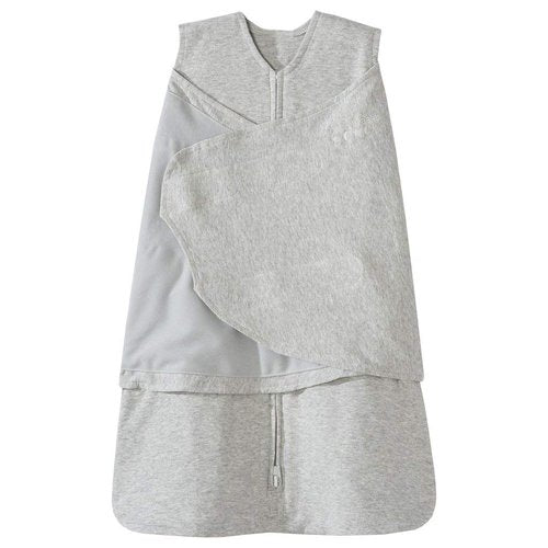 HALO 100% Cotton Sleepsack Swaddle - 3-Way Adjustable Wearable Blanket, TOG 1.5, Heather Gray, Newborn 0-3 Months