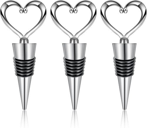 3PCS Wine Stopper Reusable Wine Stoppers Heart Shape Wine Beverage Bottle Stopper Bottle Cover Wine Outlet Cap for Wine Champagne Beer Collection