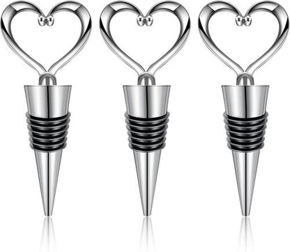 3PCS Wine Stopper Reusable Wine Stoppers Heart Shape Wine Beverage Bottle Stopper Bottle Cover Wine Outlet Cap for Wine Champagne Beer Collection