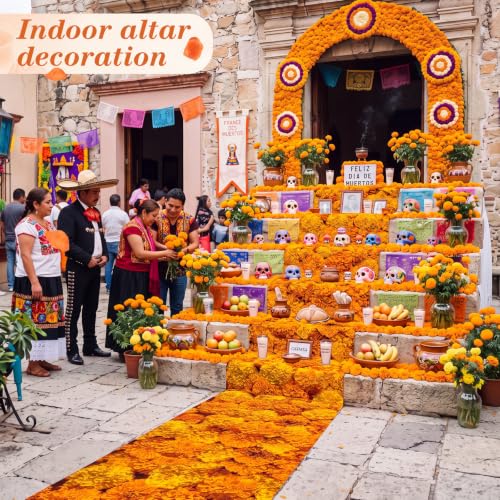 Day of the Dead Marigold Path Runner for Aisle & Decor - 2x10 ft