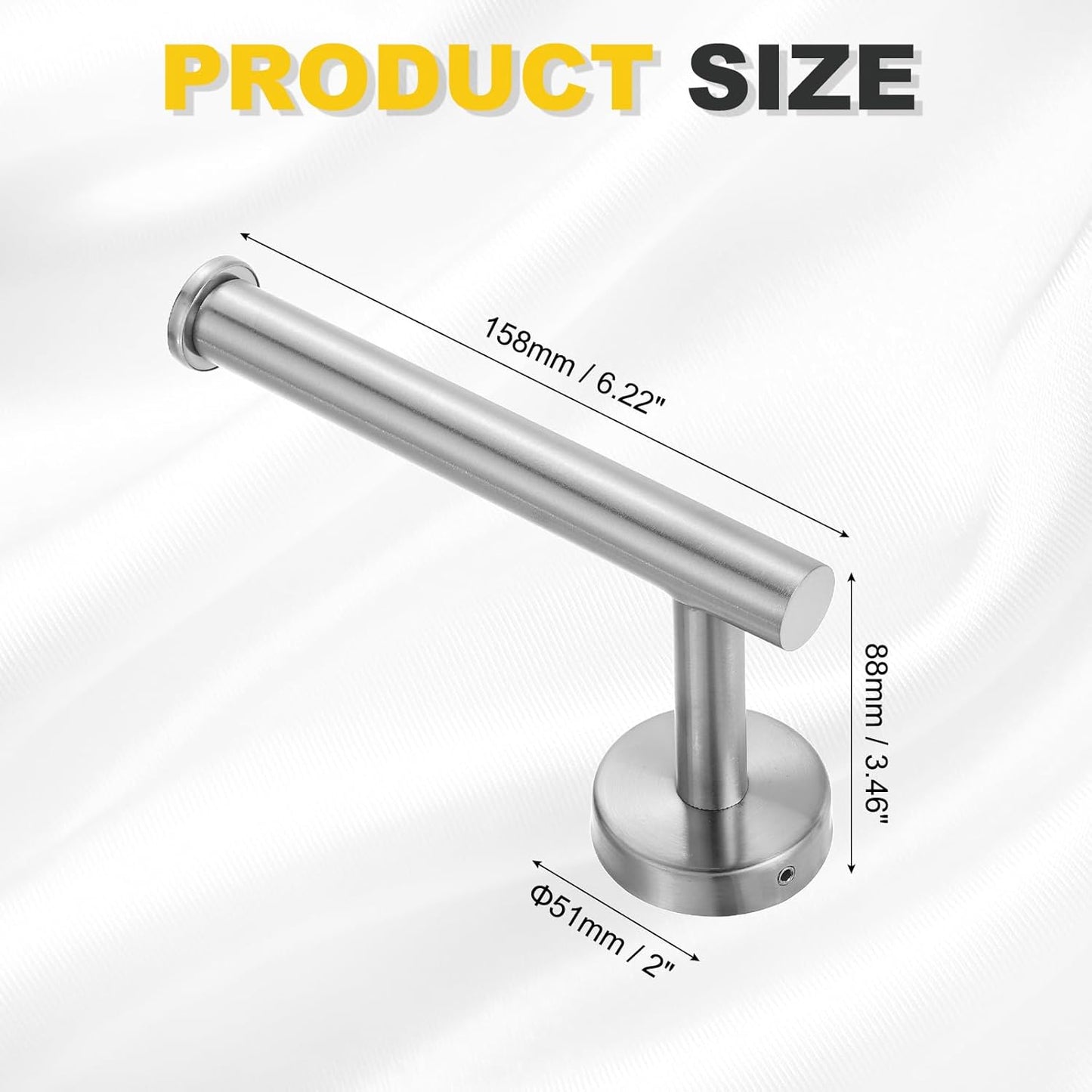uxcell Stainless Steel Toilet Paper Holder - Rustproof Wall Mount Tissue Holder | 6.2-Inch Silver Design
