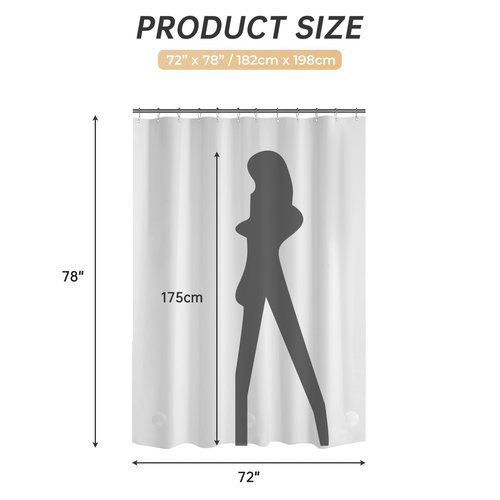 AmazerBath 78 Inch White Shower Curtain, 72 x 78 Plastic, Heavy Duty, Waterproof Thick PEVA with 3 Weighted Stones and 12 Rustproof Grommet Holes