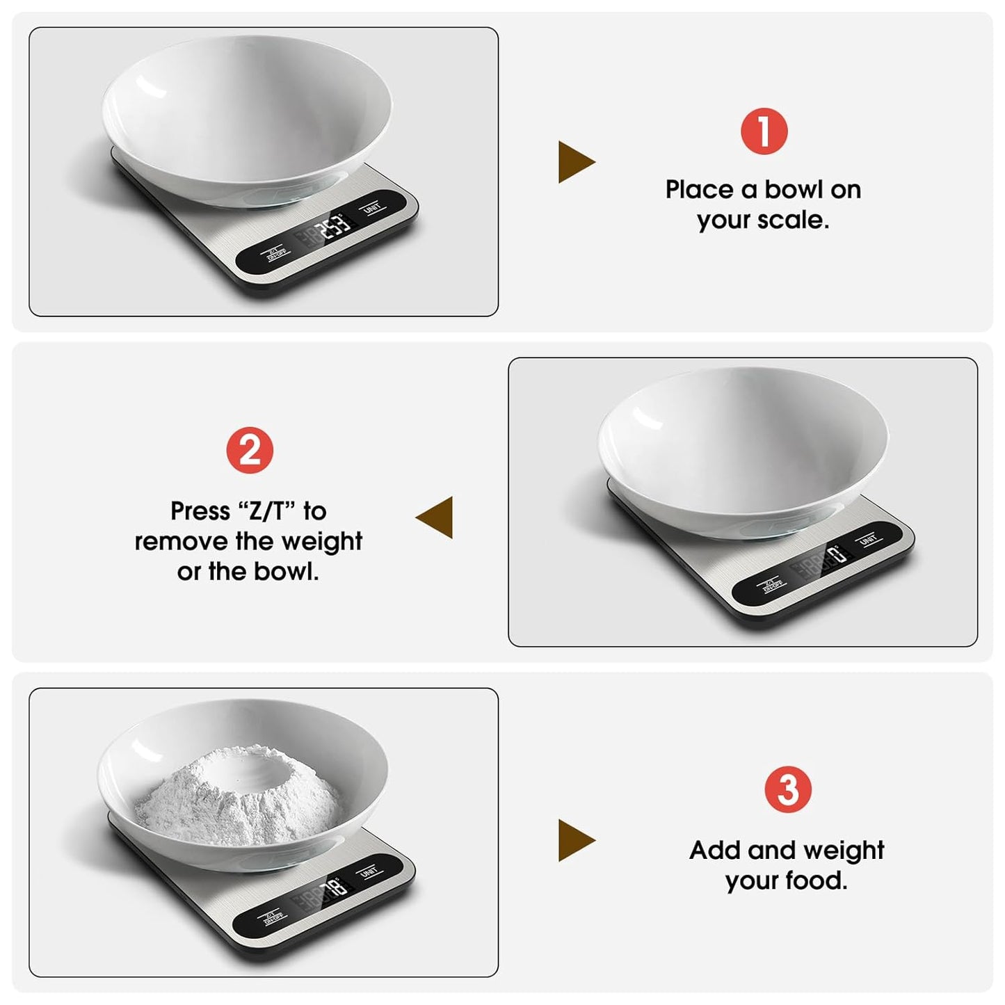 Mik-Nana Digital Kitchen Scale - 22lb Capacity with Tare Function & LCD Display | Stainless Steel for Baking & Cooking
