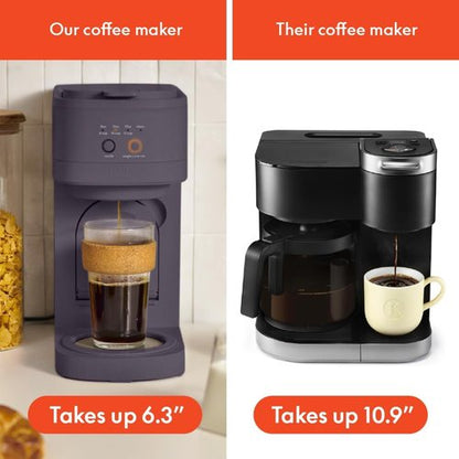BELLA VersaBrew Coffee Maker - 2-in-1 K-Cup Compatible, Brew 3 Sizes, Iced Coffee Function, 60oz Tank, Plum