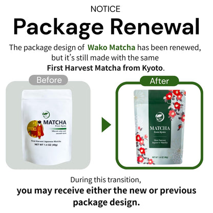 Wako Matcha - Authentic Ceremonial Grade Uji Matcha Green Tea Powder | 40g (1.4 oz) for Café-Quality Drinks