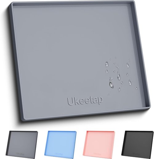 Extra Thick Silicone Mat - Waterproof Under Sink Mat for Kitchen & Bathroom | 22" x 19" Gray