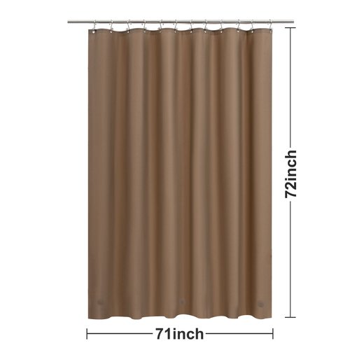 Barossa Design Brown Shower Curtain Liner - Premium PEVA, BPA & PVC Free, No Chemical Smell, Lightweight Standard Size Shower Curtain with 3 Magnets, Metal Grommets - Brown