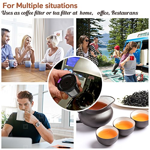 Reusable K Cups 8 Packs for Keurig 2.0 1.0 Coffee Maker, LivingAid K Cup Reusable with Stainless Mesh Universal Refillable K Cups for Keurig Brewers K55 K200 K300 K400 K500 and More