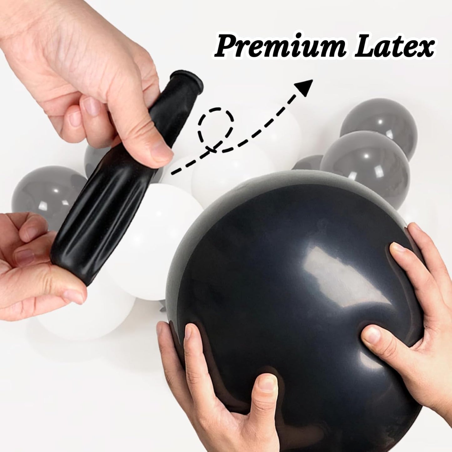 Skiennix 100 Pcs Black & White Balloons - 12 Inch Thickened Latex for Birthday & Wedding Decor