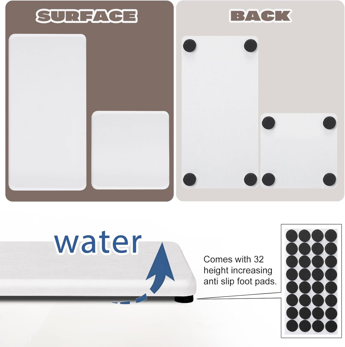 Skiennix Water Absorbing Stone Tray - Fast Drying Diatomite Coaster for Kitchen & Bathroom Sinks