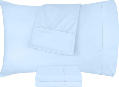 Utopia Bedding Queen Pillow Cases - Soft Brushed Microfiber - 4 Pack, Fade Resistant | Ice Blue 20x30 Inches