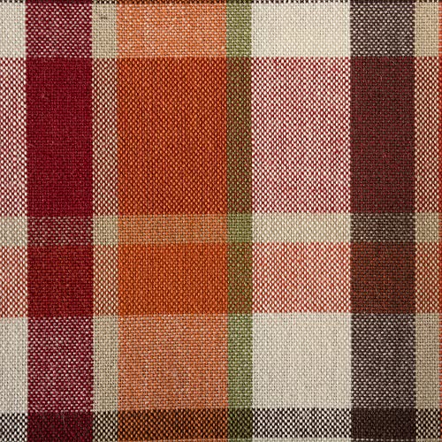 Pumpkin Spice Plaid Cotton Napkin Set 20x20 Inches - Fall Table Decor, Pack of 6