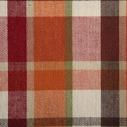 Pumpkin Spice Plaid Cotton Napkin Set 20x20 Inches - Fall Table Decor, Pack of 6