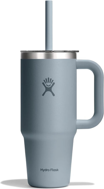 Hydro Flask 24 Oz Insulated Travel Tumbler - Durable Stainless Steel with Handle & Clear Lid
