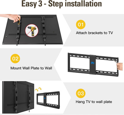 Mounting Dream Tilt TV Wall Mount - Fits 42-70 Inch TVs | Tilts Up to 20° | VESA 200x100 to 600x400mm | 132 lbs Capacity
