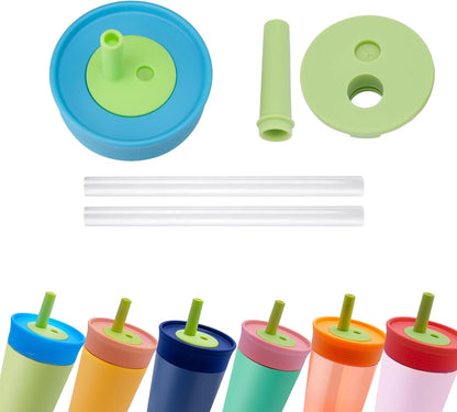 Owala Silicone Straw Replacement - Leak-Proof Food Grade Straws for Kids | 2-Pack, Dishwasher Safe