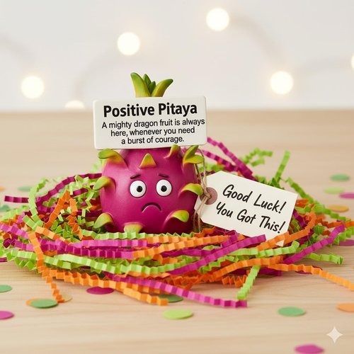 iStatue Positive Pitaya Figurine - Courage & Strength Dragon Fruit Desk Decor | 4.3'' Unique Resin Gift