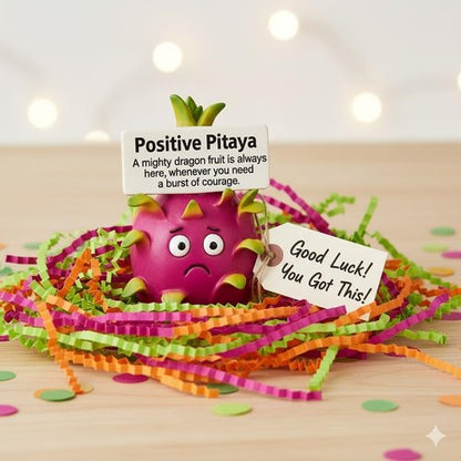 iStatue Positive Pitaya Figurine - Courage & Strength Dragon Fruit Desk Decor | 4.3'' Unique Resin Gift
