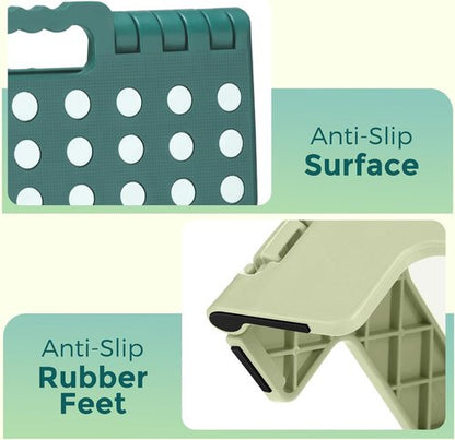 ACKO Folding Step Stool - Sturdy 13-Inch Collapsible Design | Supports Up to 300 lbs - Green