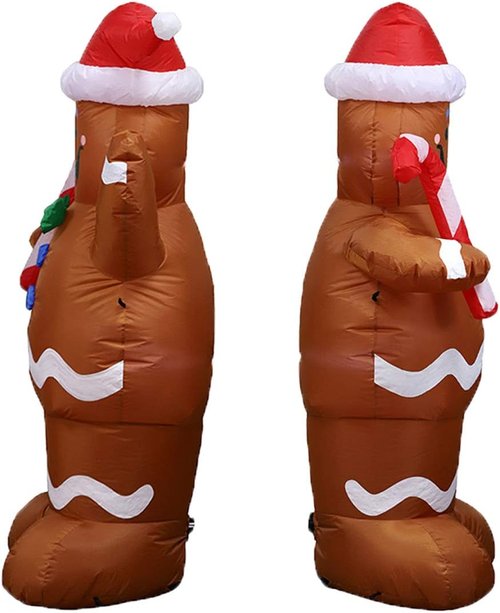 Gingerbread Man Inflatable Christmas Yard Decoration - 5ft Indoor/Outdoor Holiday Decor