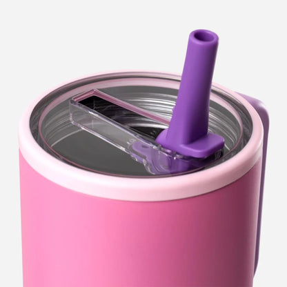 Skiennix 32 oz Insulated Tumbler with Handle & Flip Straw - Leak Resistant, Fits Car Cup Holders | Pink Sugar