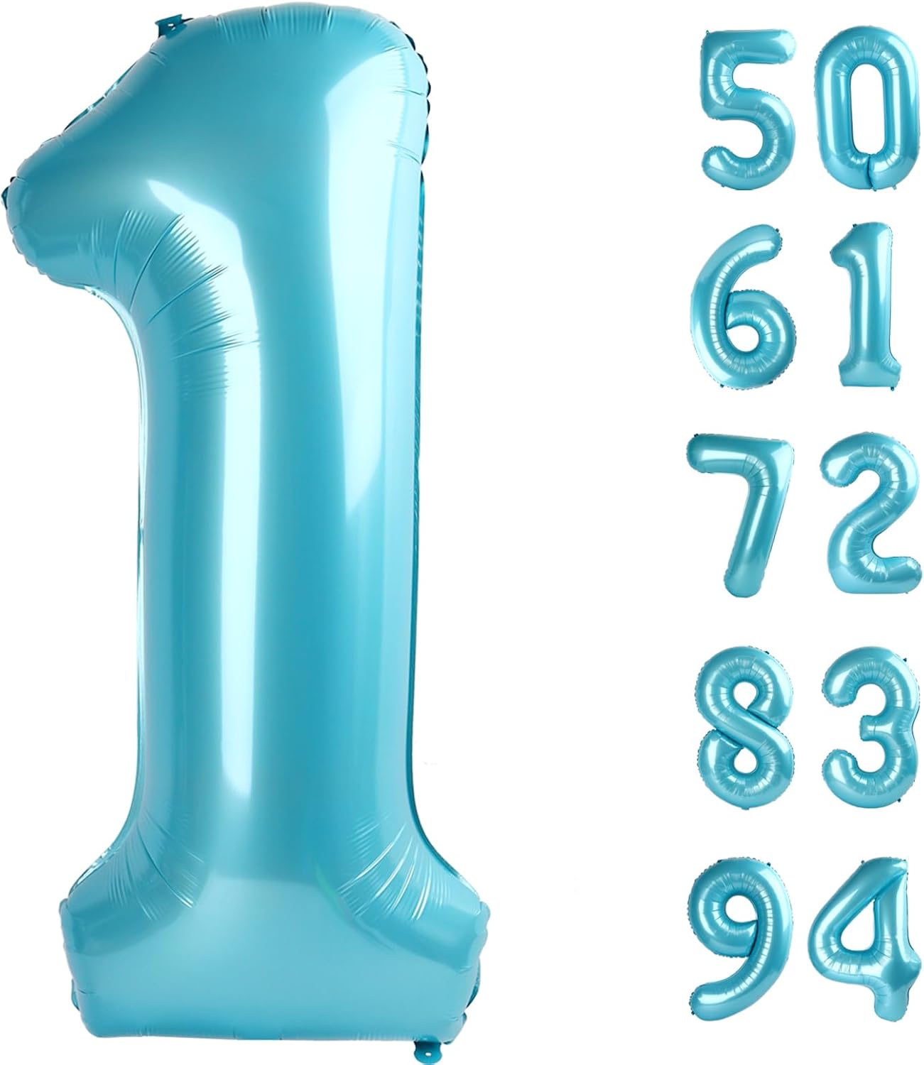 Pearlescent Blue 40-Inch Number 1 Balloon - Perfect First Birthday Decoration for Boys & Girls