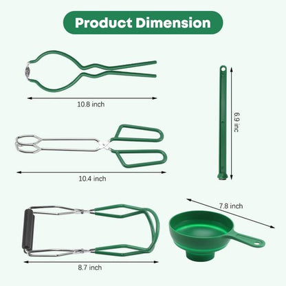 Fulgutonit Stainless Steel 21.5QT Water bath Canning Pot with Rack & Lid, Canning Supplies Starter Kit and 6 Pieces Canning Tools Set, Water bath Canner for Beginner