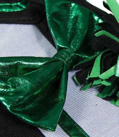 Metallic Green and Black Cheerleader Doll Costume Set for 14-18 Inch Plush Toys