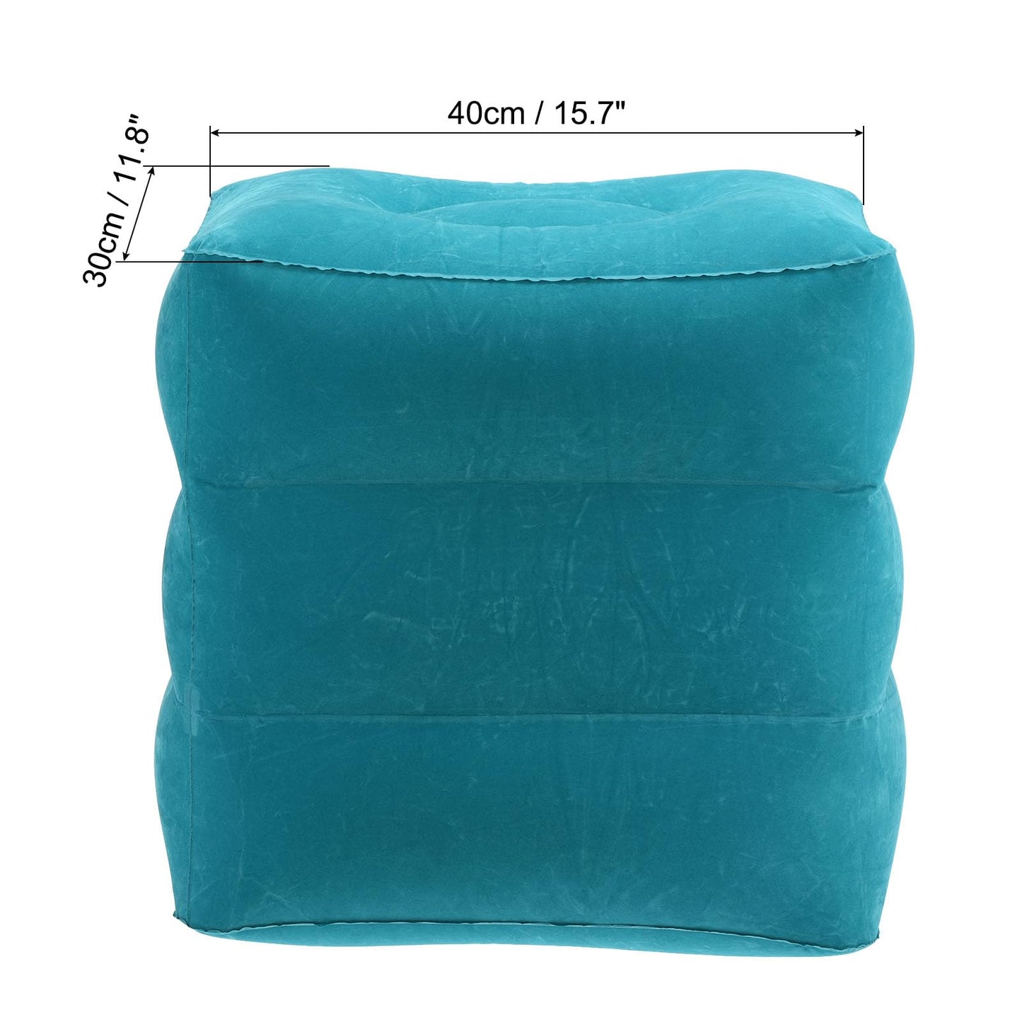 PATIKIL Travel Foot Rest Pillow, Inflatable Foot Rest Mat Adjustable 3 Layers Height Sleep Flights Leg Rest Pillow for Airplane Train Office, Teal Blue