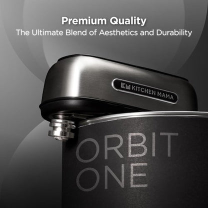Kitchen Mama Orbit One Electric Can Opener - Hands-Free, USB-C Rechargeable, Safety Blade for Large Cans