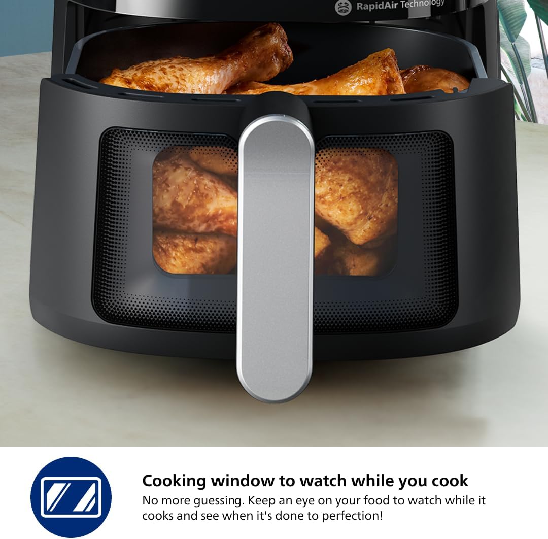 Philips Air Fryer - 13-in-1 Multi-Cooker with 6.6 Quarts Capacity & Cooking Window, Black